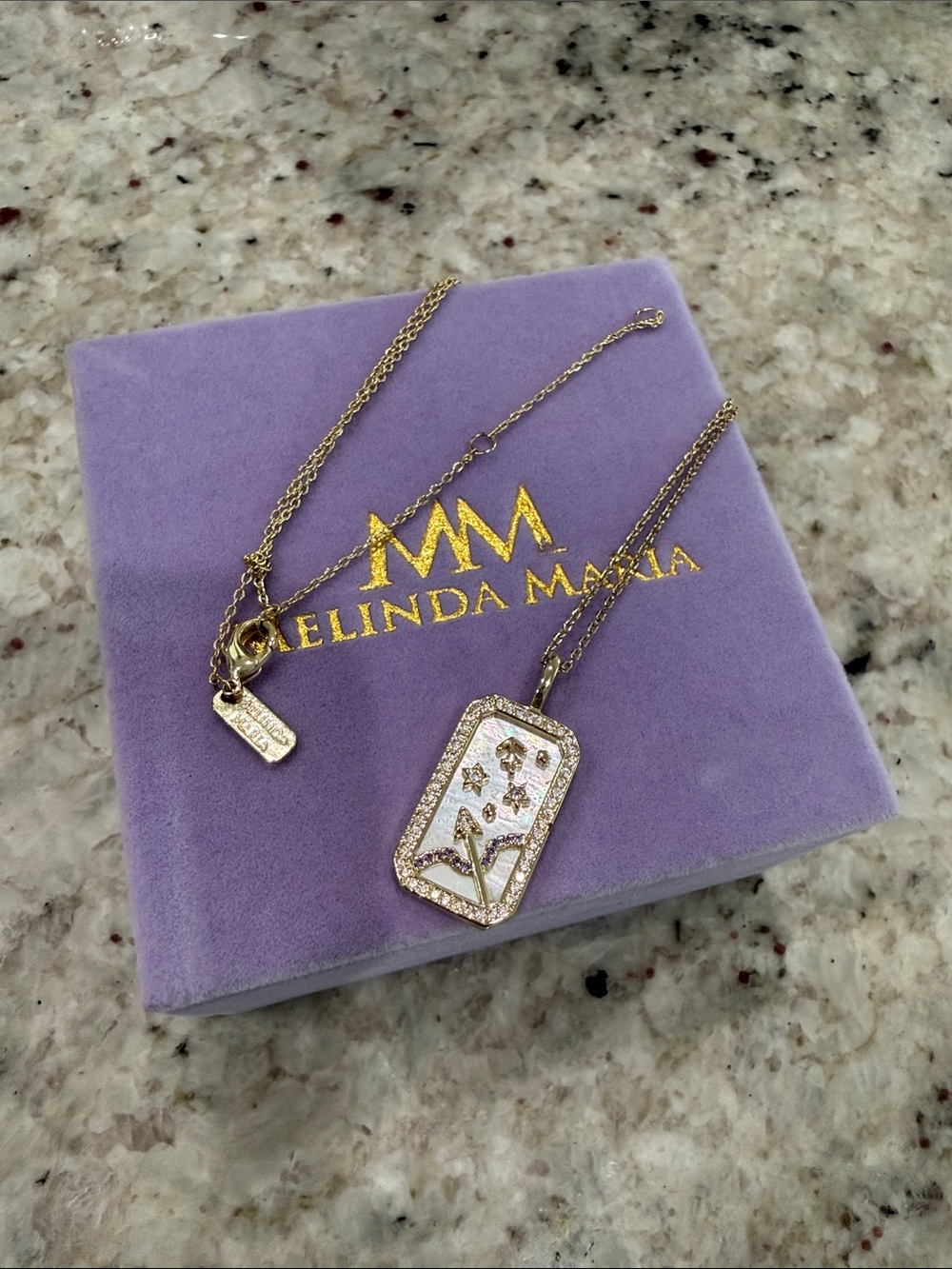 Melinda Maria Sagittarius Zodiac Gold Necklace
